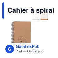 Cahier à spirale personnalisable en papier semences avec logo - Bio-papier - Miniature 1