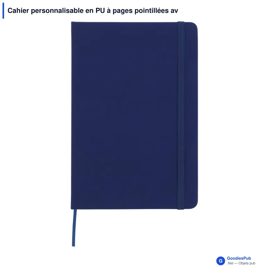 Cahier personnalisable en PU à pages pointillées avec logo - A5 papier FSC - Image 2