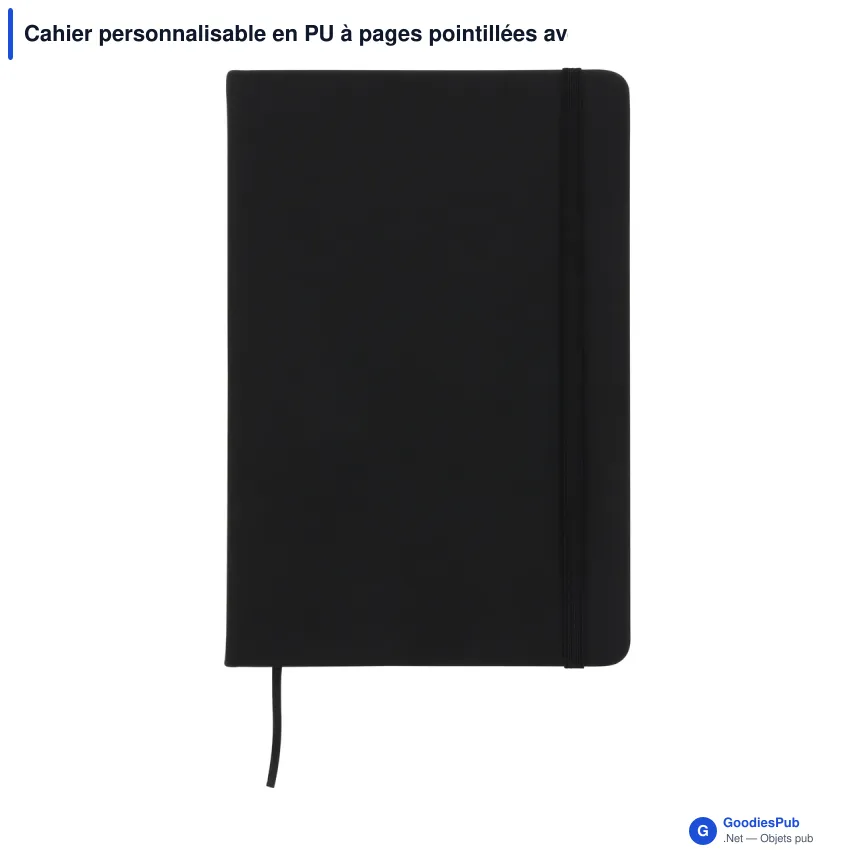 Cahier personnalisable en PU à pages pointillées avec logo - A5 papier FSC - Image 4
