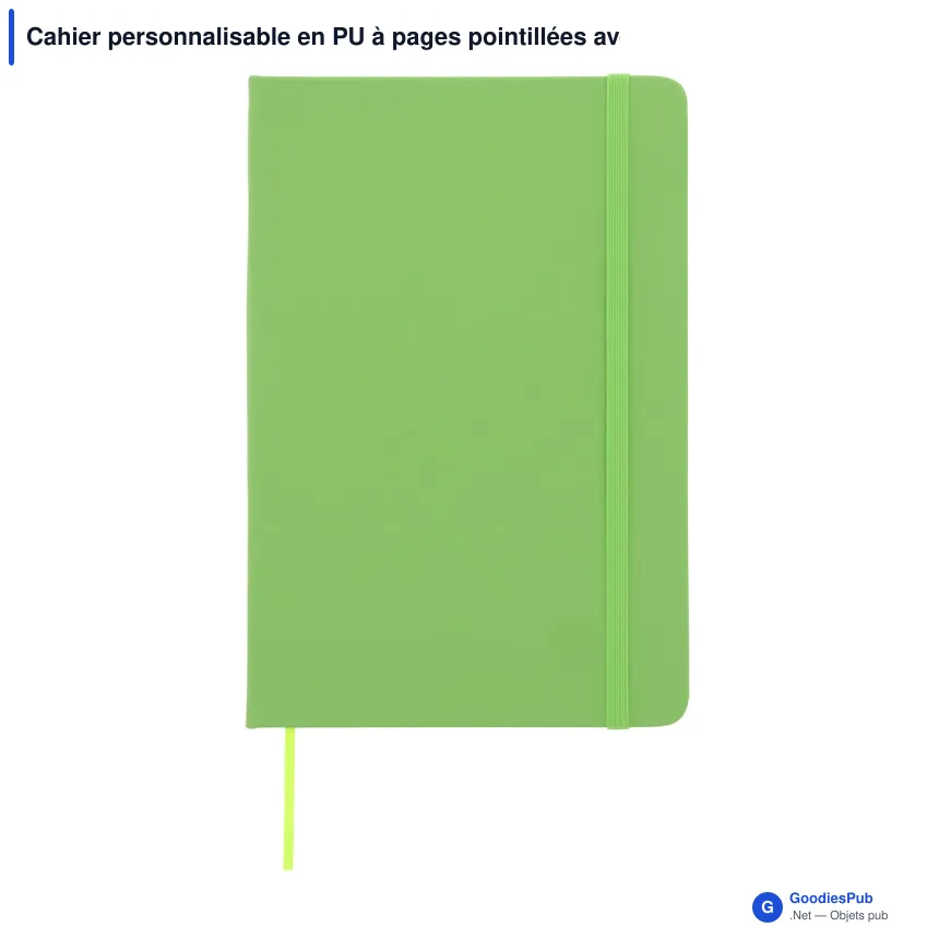 Cahier personnalisable en PU à pages pointillées avec logo - A5 papier FSC - Image 5