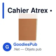 Cahier personnalisable en cuir recyclé avec logo - Atrex - Miniature 3
