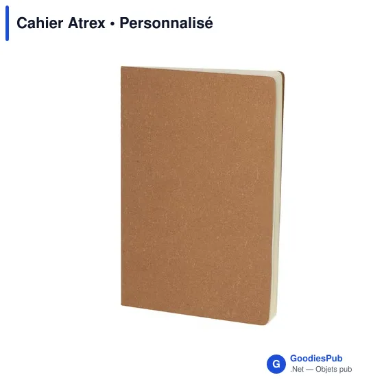 Cahier personnalisable en cuir recyclé avec logo - Atrex - Image 7
