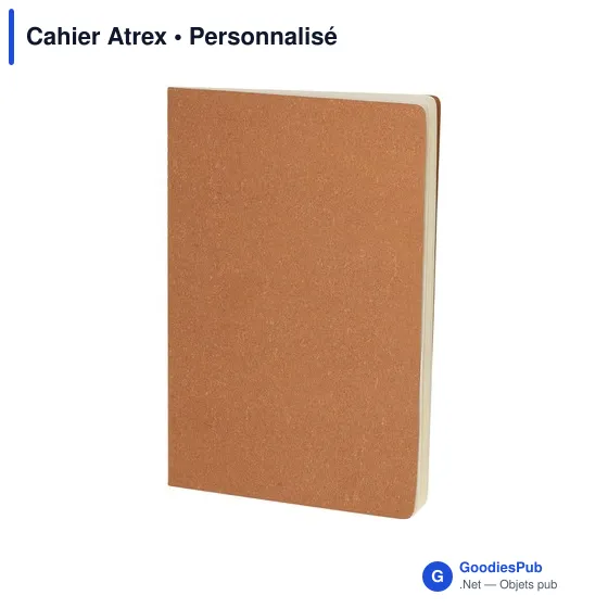 Cahier personnalisable en cuir recyclé avec logo - Atrex - Image 8