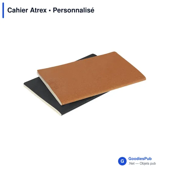 Cahier personnalisable en cuir recyclé avec logo - Atrex - Image 10