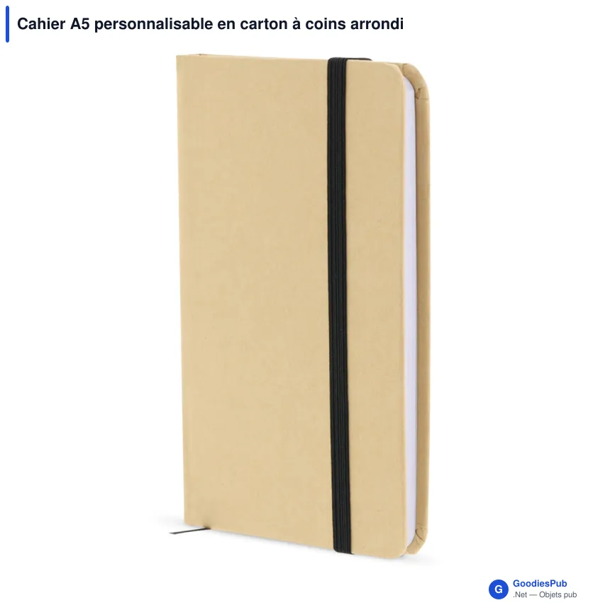 Cahier A5 personnalisable en carton à coins arrondis avec logo - Eco - Image 2