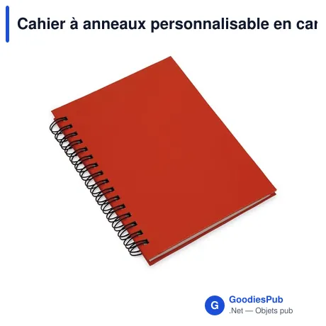 Cahier à anneaux personnalisable en carton recyclé avec logo