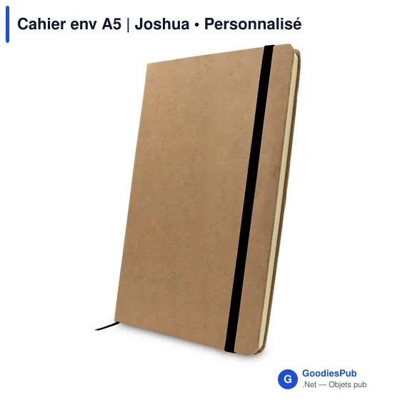 Cahier A5 personnalisable Joshua avec logo en carton recyclé - Image 1