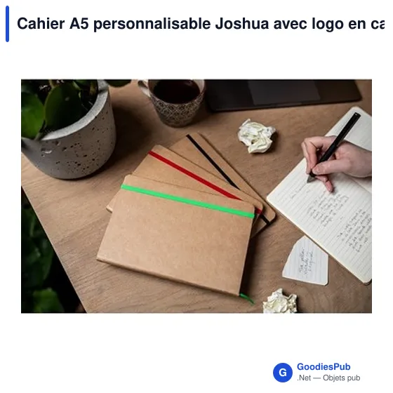 Cahier A5 personnalisable Joshua avec logo en carton recyclé - Image 11