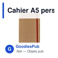 Cahier A5 personnalisable Joshua avec logo en carton recyclé - Miniature 12