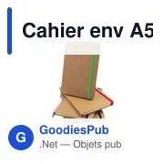 Cahier A5 personnalisable Joshua avec logo en carton recyclé - Miniature 3
