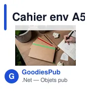 Cahier A5 personnalisable Joshua avec logo en carton recyclé - Miniature 4