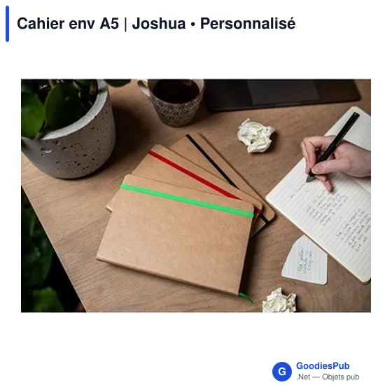 Cahier A5 personnalisable Joshua avec logo en carton recyclé - Image 4