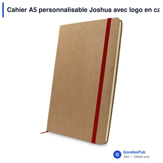 Cahier A5 personnalisable Joshua avec logo en carton recyclé - Image 8