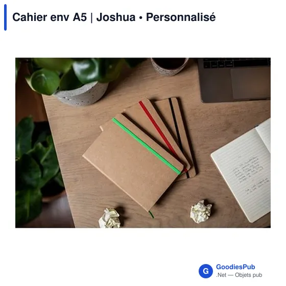 Cahier A5 personnalisable Joshua avec logo en carton recyclé - Image 9