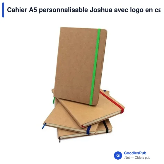 Cahier A5 personnalisable Joshua avec logo en carton recyclé - Image 10
