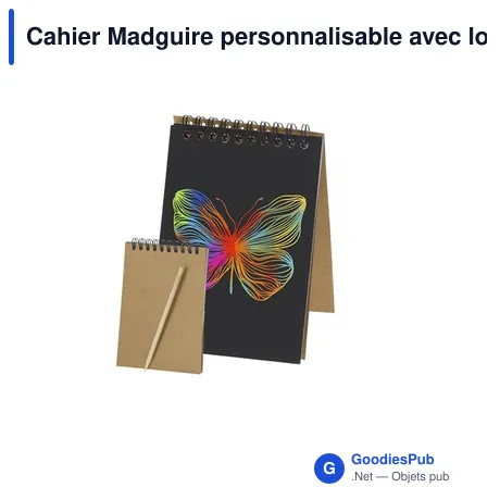 Cahier Madguire personnalisable avec logo - Bloc-notes A6 écologique