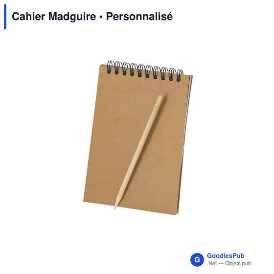 Cahier Madguire personnalisable avec logo - Bloc-notes A6 écologique - Image 2