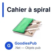 Cahier à spirales personnalisable Mosku avec logo et trousse intégrée - Miniature 12