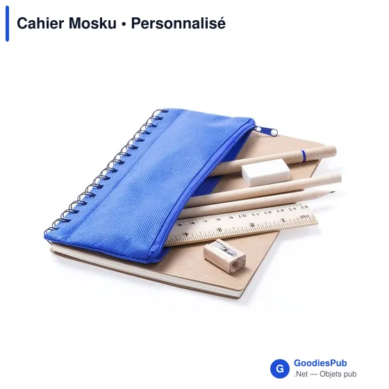 Cahier à spirales personnalisable Mosku avec logo et trousse intégrée - Image 7