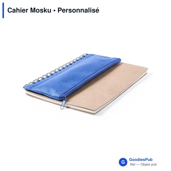 Cahier à spirales personnalisable Mosku avec logo et trousse intégrée - Image 9