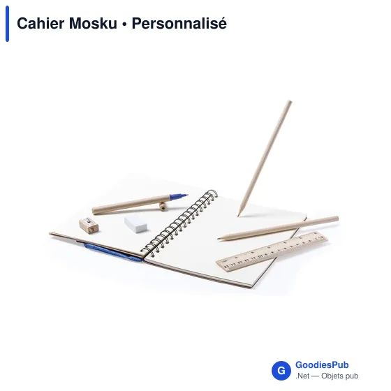 Cahier à spirales personnalisable Mosku avec logo et trousse intégrée - Image 10