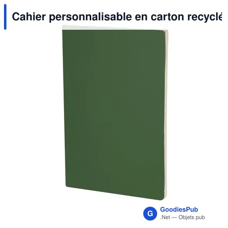 Cahier personnalisable en carton recyclé avec logo - Cahier Qeton