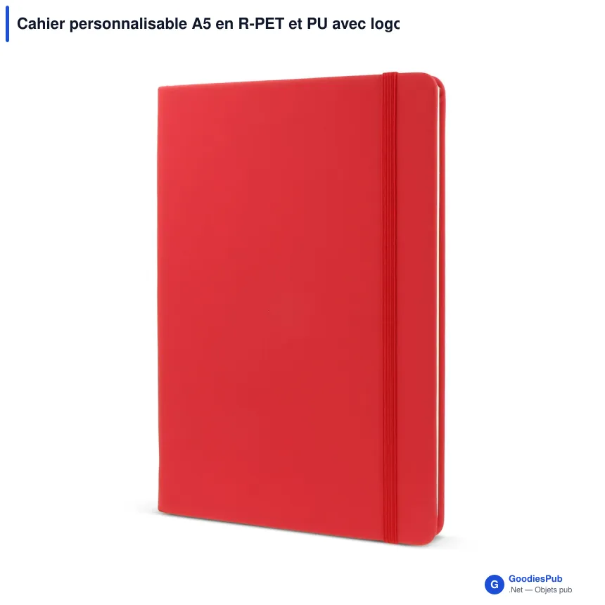 Cahier personnalisable A5 en R-PET et PU avec logo - R-PET A5 - Image 2