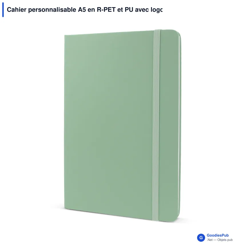 Cahier personnalisable A5 en R-PET et PU avec logo - R-PET A5 - Image 3