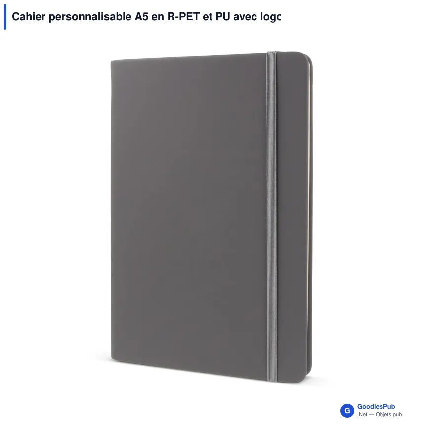 Cahier personnalisable A5 en R-PET et PU avec logo - R-PET A5 - Image 7