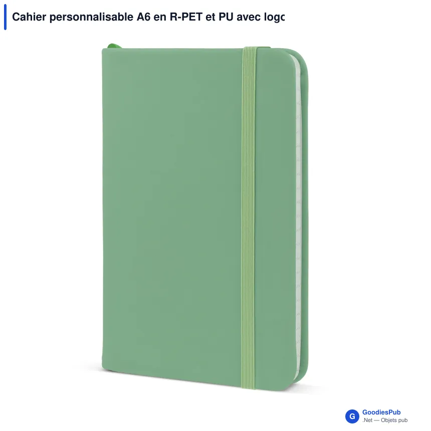 Cahier personnalisable A6 en R-PET et PU avec logo - R-PET A6 - Image 2