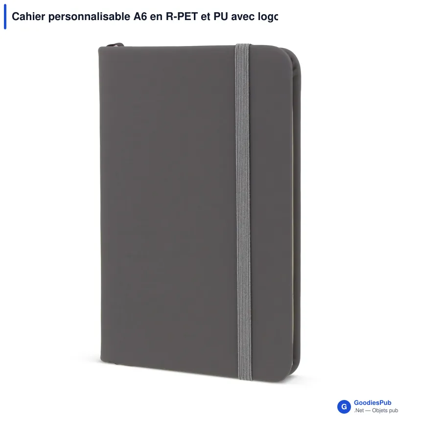 Cahier personnalisable A6 en R-PET et PU avec logo - R-PET A6 - Image 3