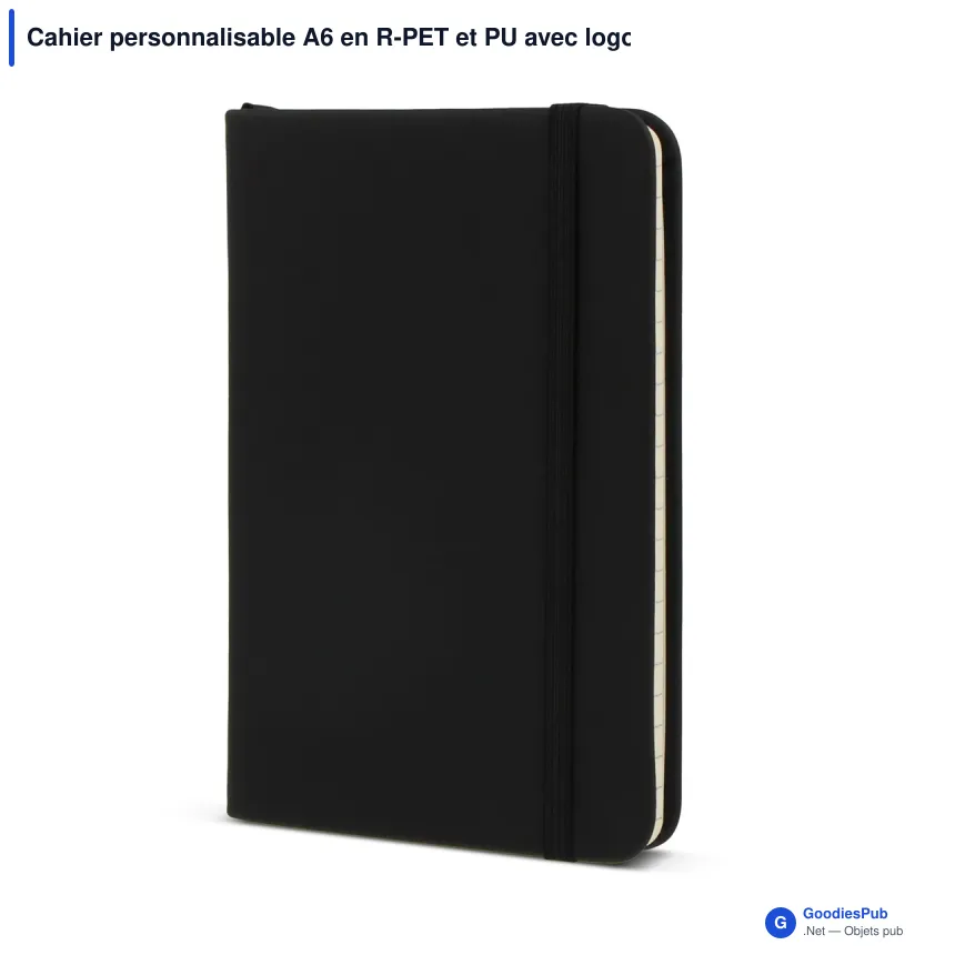 Cahier personnalisable A6 en R-PET et PU avec logo - R-PET A6 - Image 4