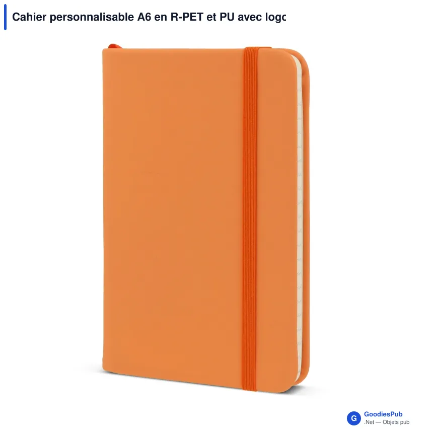 Cahier personnalisable A6 en R-PET et PU avec logo - R-PET A6 - Image 5