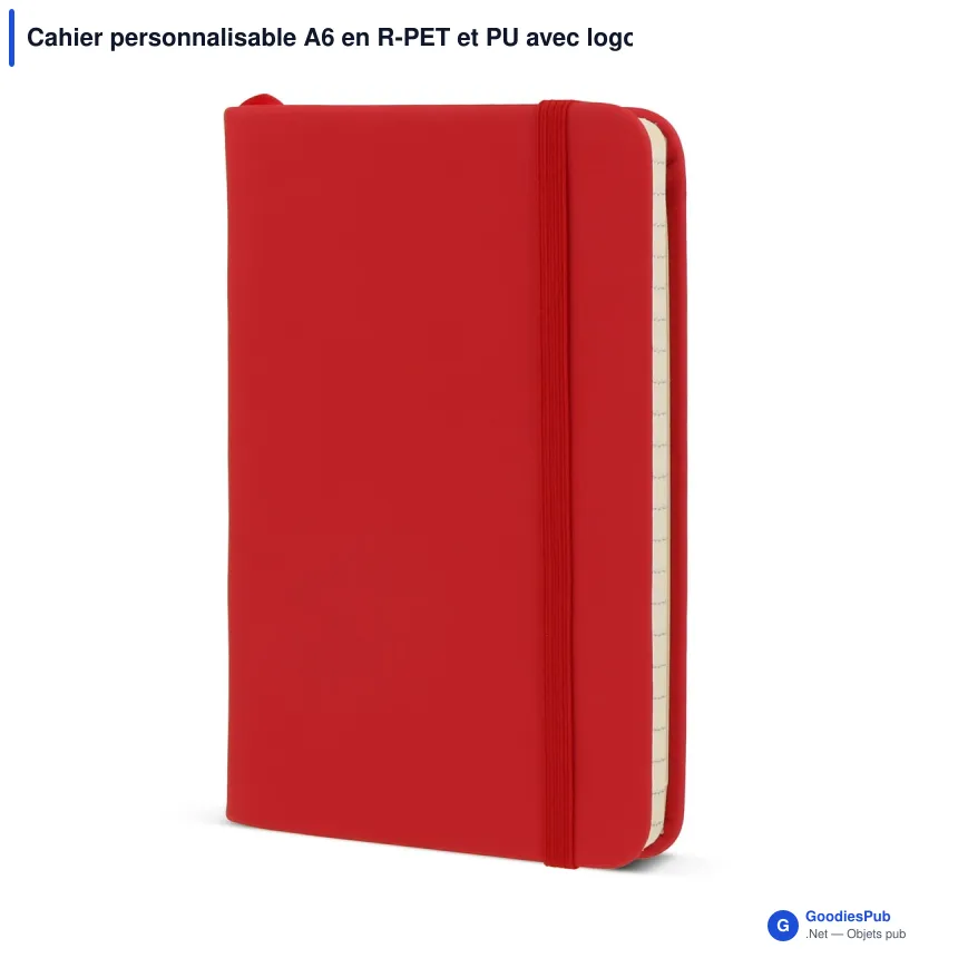 Cahier personnalisable A6 en R-PET et PU avec logo - R-PET A6 - Image 6