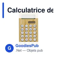 Calculatrice de poche personnalisable en bambou avec logo - Miniature 1