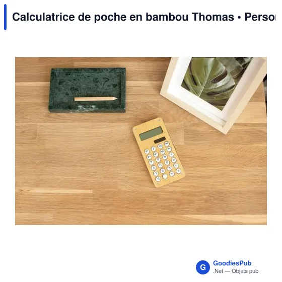 Calculatrice de poche personnalisable en bambou avec logo - Image 5