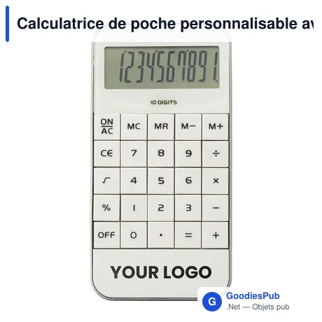 Calculatrice de poche personnalisable avec logo - Jareth