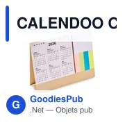Calendrier de bureau personnalisable CALENDOO avec mémo et logo - Miniature 1