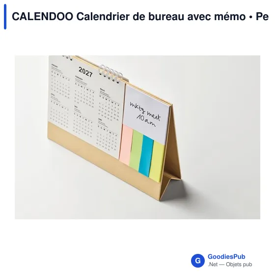 Calendrier de bureau personnalisable CALENDOO avec mémo et logo - Image 2
