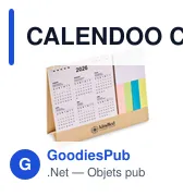 Calendrier de bureau personnalisable CALENDOO avec mémo et logo - Miniature 3