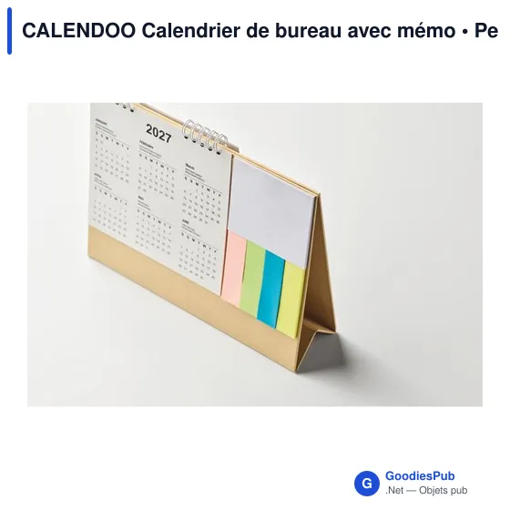 Calendrier de bureau personnalisable CALENDOO avec mémo et logo - Image 4