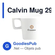Mug en céramique personnalisable Calvin avec logo - Miniature 1