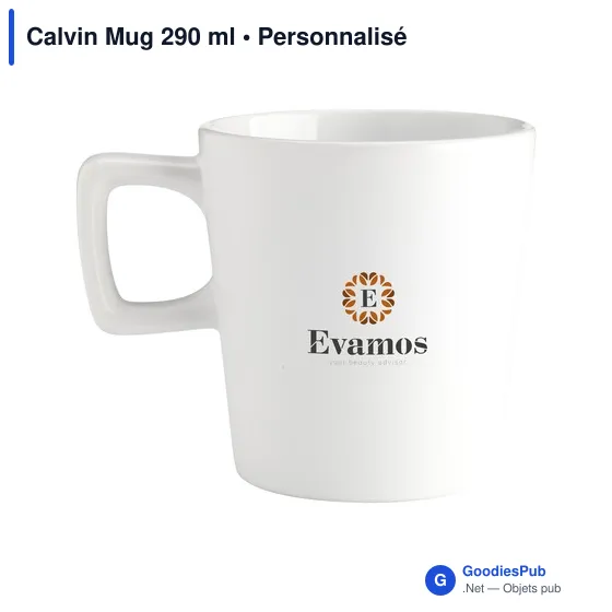 Mug en céramique personnalisable Calvin avec logo - Image 1