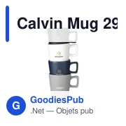 Mug en céramique personnalisable Calvin avec logo - Miniature 2