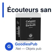 Écouteurs sans fil personnalisables Calypso RCS avec logo - Miniature 4