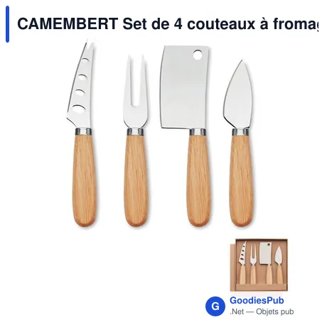 CAMEMBERT Set de 4 couteaux à fromage