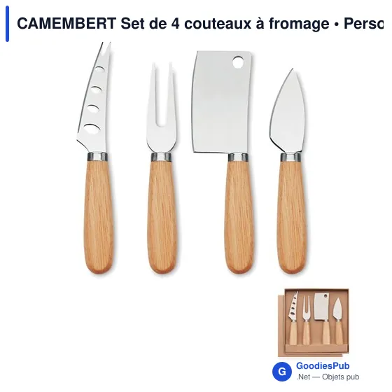 CAMEMBERT Set de 4 couteaux à fromage - Image 1