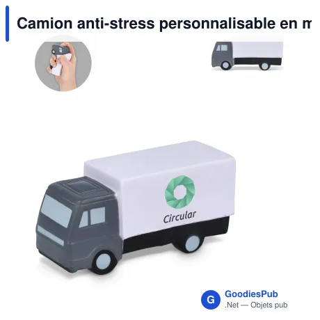 Camion anti-stress personnalisable en mousse PU avec logo - Blanc