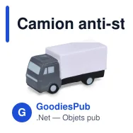 Camion anti-stress personnalisable en mousse PU avec logo - Blanc - Miniature 2