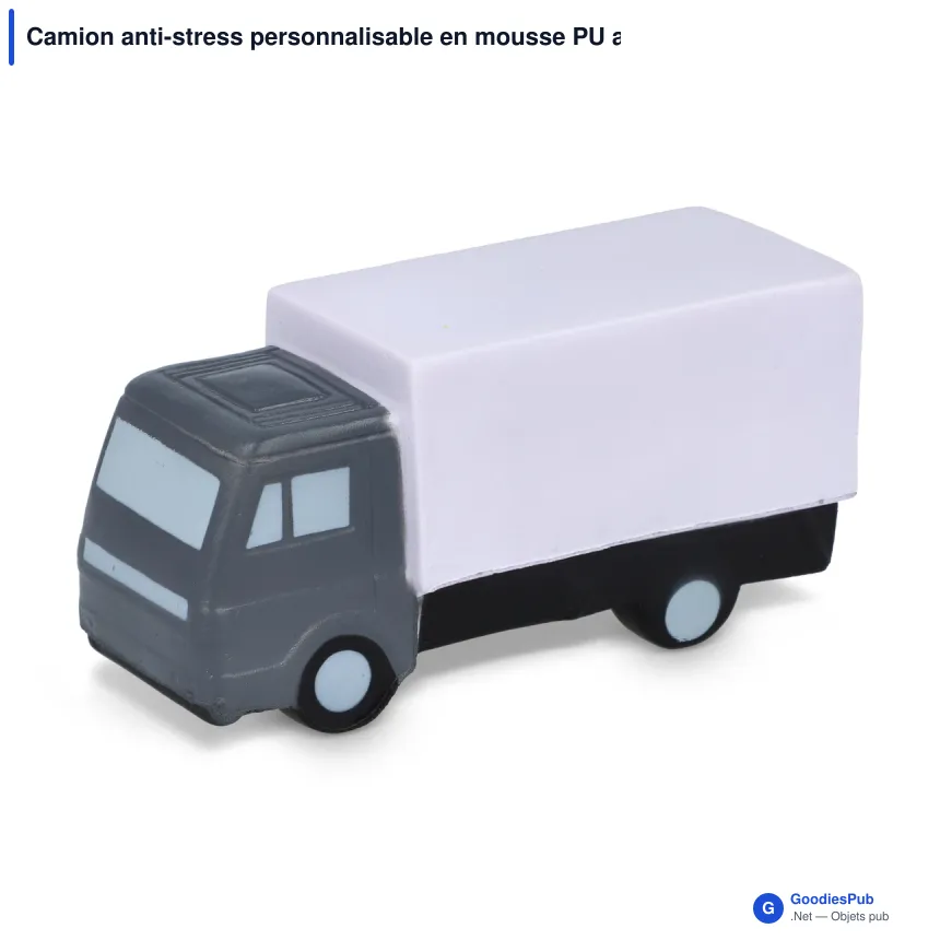 Camion anti-stress personnalisable en mousse PU avec logo - Blanc - Image 2